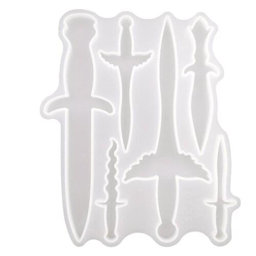 Dagger Crystal Epoxy Resin Mold Sword Cutter Knife Pendant Silicone Mould DIY Crafts Jewelry Casting Tool H9ED