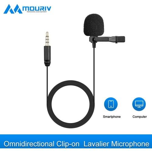 Mouriv CM205 Lavalier Lapel Clip-on Condenser Microphone for Bloggers & Vloggers Mic for iPod iOS & Android Windows Smartphones
