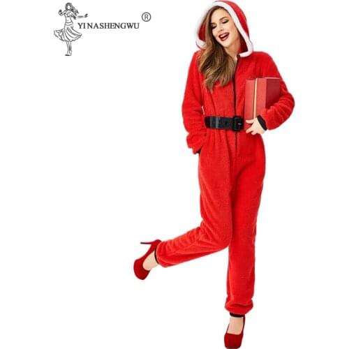 Cosplay Costume For Kids Mom Santa Claus Costume New Jumpsuits Sets Coral Fleece Parent-Child Cute Christmas Jumpsuits With Hat