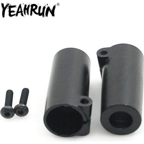 YEAHRUN 2Pcs Matte Black Metal Rear Axle Adapters for Axial SCX10 II AX90046 1/10 RC Crawler Car Upgrade Parts