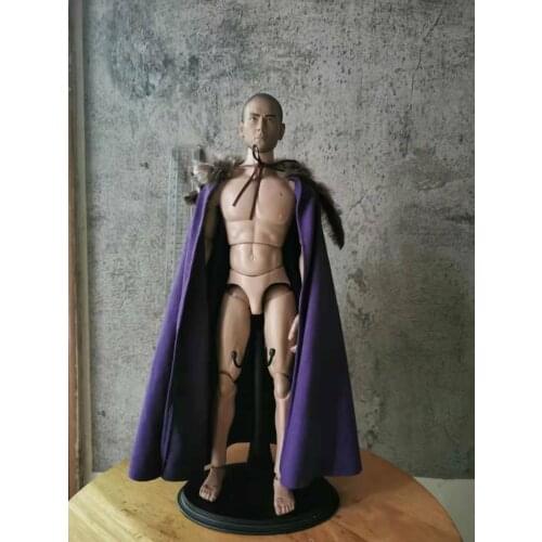 1/6 Scale Purple with Fur Collar Cloak Model for 12" Body Action Figure Doll