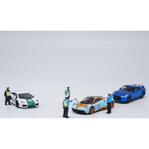 1:64 resin die-casting doll model policeman firefighter scene sand table modeling supporting car decoration car model layout