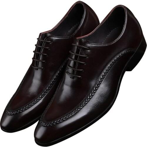 Fashion Black / Brown Formal Business Shoes Mens Dress Shoes Genuine Leather Prom Shoes Man Wedding Shoes
