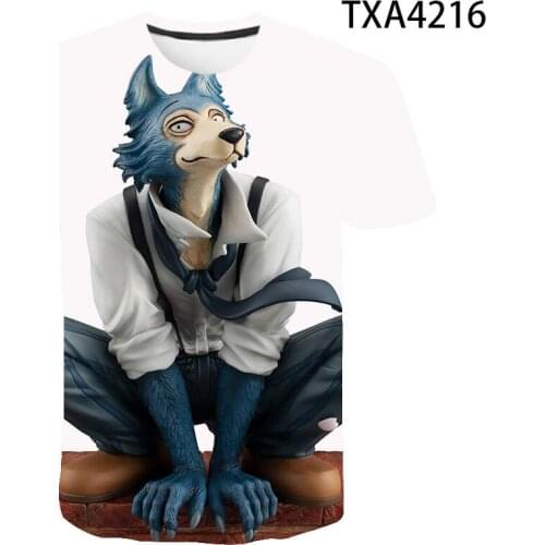 SONSPEE Japan Anime BEASTARS Mens T-shirt 3D Print Legoshi Haru Louis T shirt Unisex Summer Casual Harajuku Shirt Hip Hop Tops
