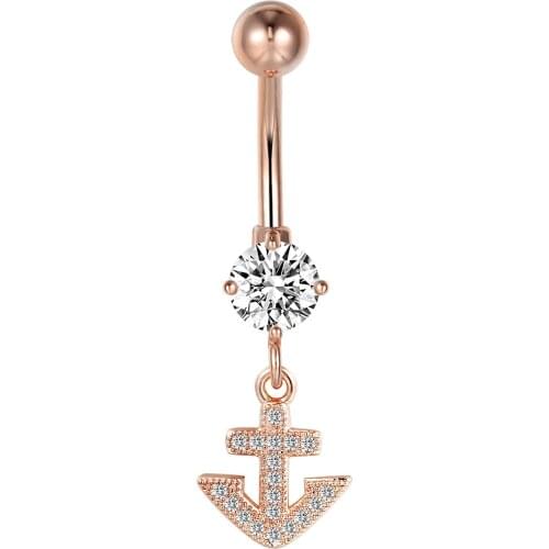 Summer Sexy Anchor Pendant Belly Button Ring Womens Body Chain Surgical Steel Jewelry Piercing Nombril
