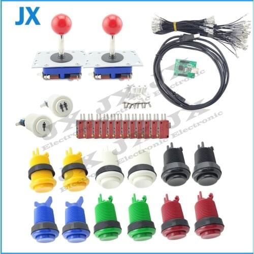 Arcade DIY KIT FOR 2 players PC PS/3 Raspberry Pi 2 IN 1 to arcade interface USB MAME Interface USB with Jamma joystick button