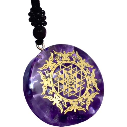 Natural Orgone Pendant Necklace Crystal 7 Major Chakras Jewelry Accessory Gift Energy Spiritual Body Purification Men Women