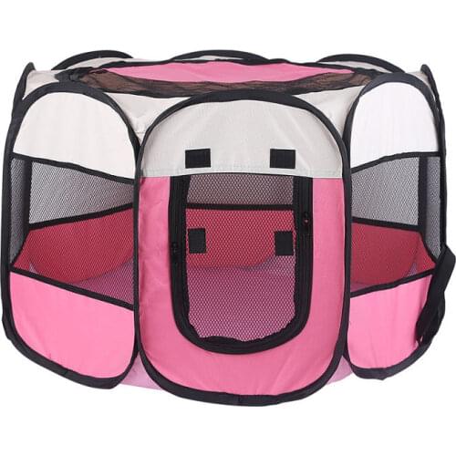 Portable Folding Pet Tent Dog House Octagonal Cage For Cat Tent Playpen Puppy Kennel Easy Operation Fence Outdoor Big Dogs House