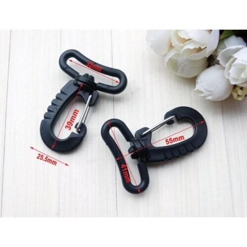 100pcs/lot 1-1/4" Webbing Plastic Swivel Snap Hook for Keychain Backpack Buckle Belt Strap Black