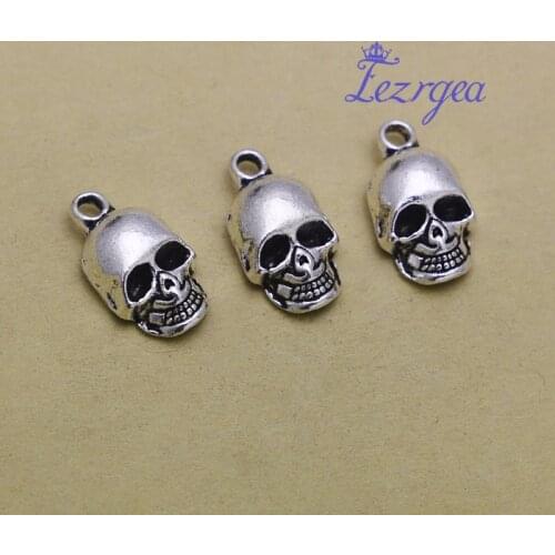 15pcs/lot--20x11mm, skull cham,Antique silver plated skull charms,DIY supplies,Jewelry accessories