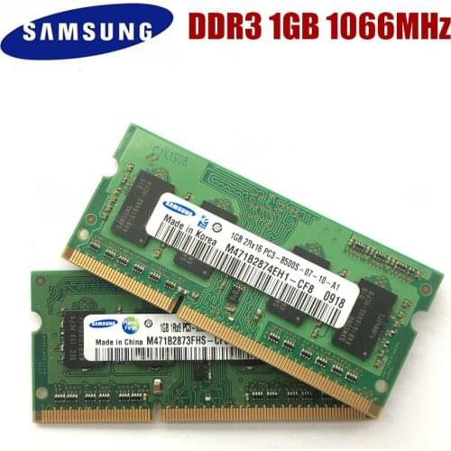 SAMSUNG 1GB PC3 8500S DDR3 1066Mhz 1gb Laptop Memory 1G pc3 8500S 1066 MHZ Notebook Module SODIMM RAM