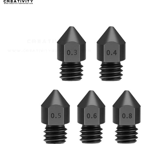 3D Printer Parts Reprap MK8 Hardened Steel Nozzle 1.75mm for MK8 Ender 3 CR10 CR10S hotend kit