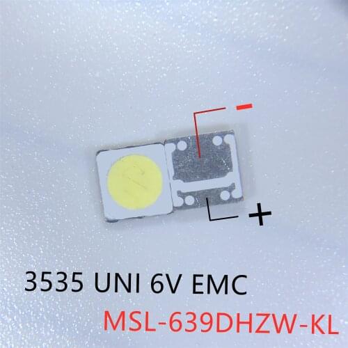200PCS UNI High Power LED LED Backlight 2W 6V 3535 165LM Cool white LCD Backlight for TV TV Application