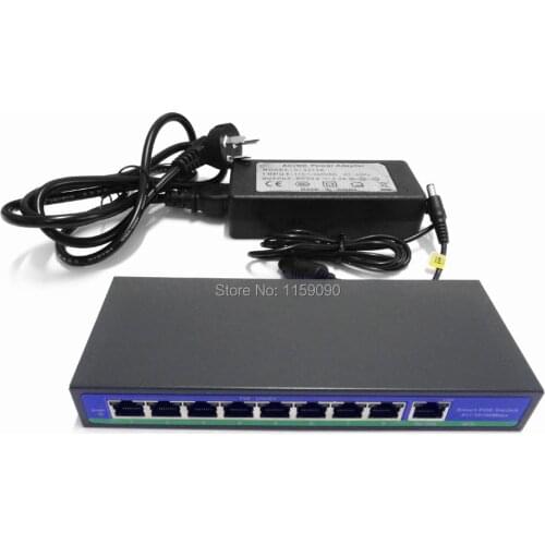 8 port smart POE SWITCH supply power 8ch POE 120W output 9 PORT POWER OVER ETHERNET 802.3af/at for CCTV IP camera