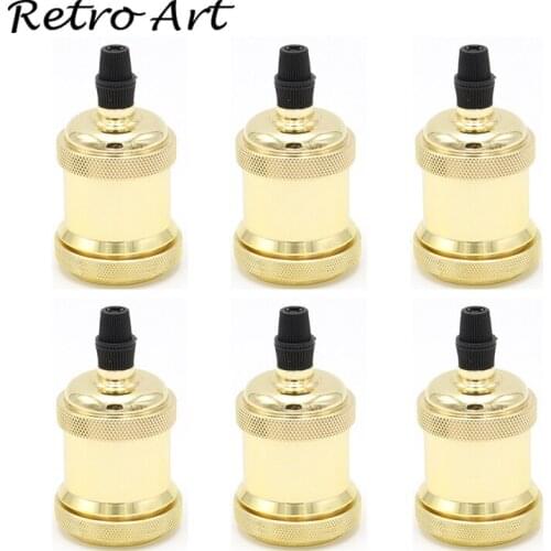Gold E27 E26 vintage screw lamp socket decorative pendant lamp holder