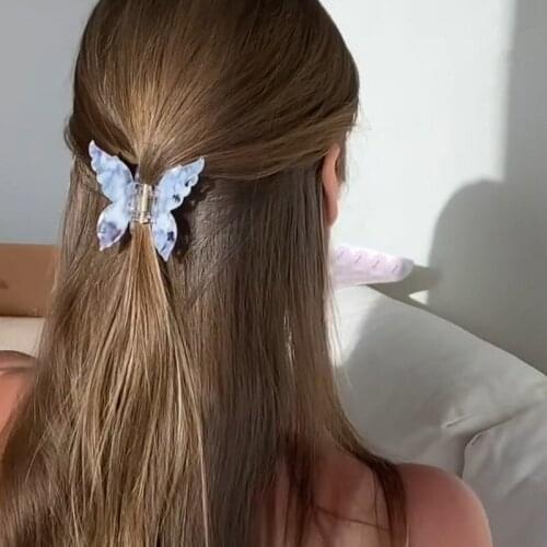Large Butterfly Hair Claw For Women Girls Acrylic Hair Accessories Sweet Hair Claw Clips Crab Simple Hair Clamps Chic Hair Clip