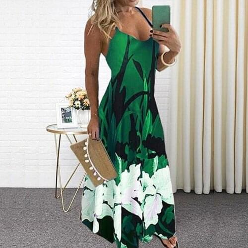 Women Slim Dress Casual Tight Waist U Neck Sling Dress for Beach