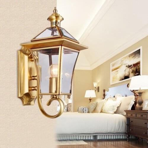 Gold wall lamp outdoor lighting golden Waterproof LED exterior wall lamp wall light garden lamp exterior terrace decoration