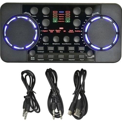 V300 PRO Sound Card 10 Sound Effects Bluetooth Noise Reduction o mixers Headset mic Voice Control for Phone PC