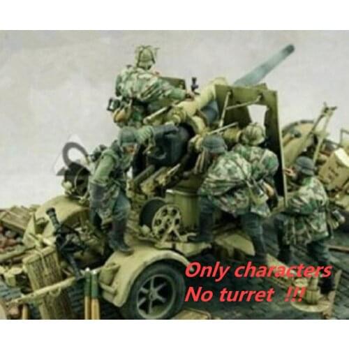 1:35 Ratio Die-cast Resin World War II German Army 88 Guns 5 People Need To Assemble And Color By Themselves