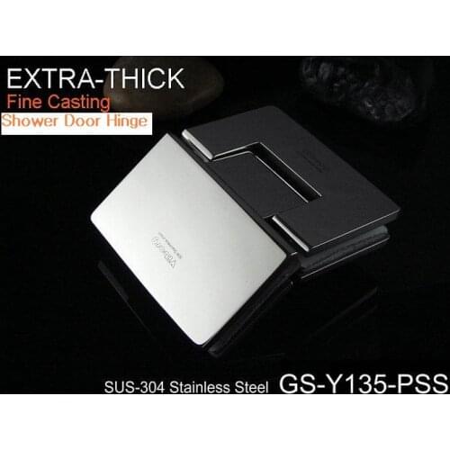 1 pair) VIBORG SUS304 Stainless Steel Glass-to-Glass Shower Door Hinge, 135 Degree Shower Door Hinge, Shining,GS-Y135-PSS