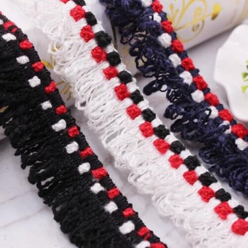 1yards Silk Tassel Fringe Trim Lace Ribbon Lace Trim Embroidery Lace Fabric Sewing Curtain Clothing Tassels Applique Materials