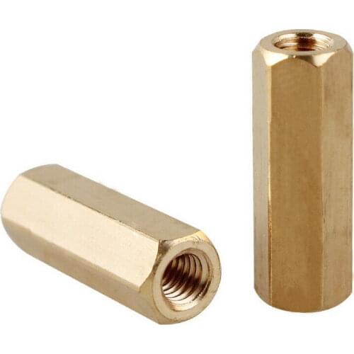 10Pcs/50Pcs M3 M4 Female-Female Solid Brass Hex Standoff Spacer Studs M3/M4*L Metric Hexagon Pillars Screw For PCB Motherboard