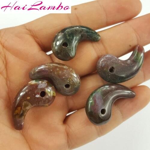 10pcs HaiLambo Fashion Handmade Indian Agates Carved Magatama Pendant Comma Beads Classic Amulet Jewelry Pendants Bead for Gift