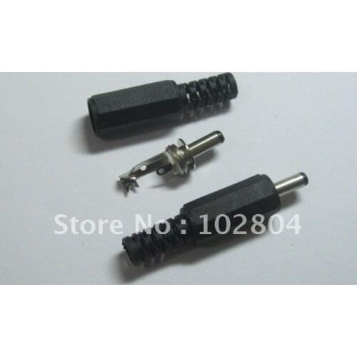 10 pcs Per Lot 3.5x1.3mm DC Power Male Plug Connector Adaptor Plastic Handle Black Head