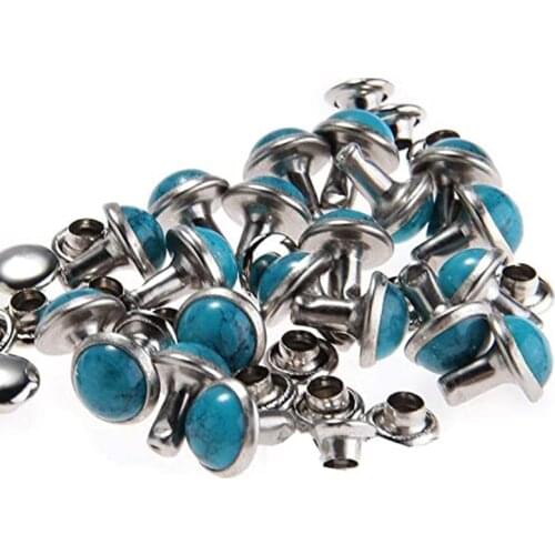 100set Blue Turquoise Rivets Studs DIY Leather Craft for Bag Shoes Bracelet Leathercraft Garment Rivets