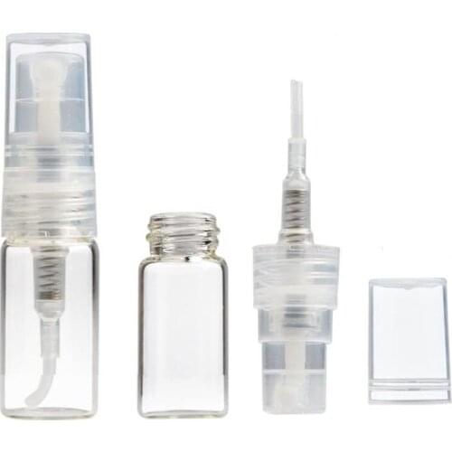 100pcs Mini Portable 2ml Glass Spray Bottle Empty Perfume Glass Bottles Refillable Perfume Atomizer Travel Accessories