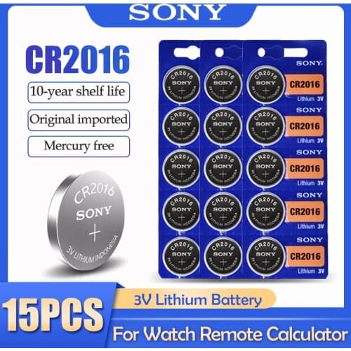 15PCS/lot Sony CR2016 CR 2016 DL2016 LM2016 BR2016 ECR2016 3V Lithium Battery For Watch Calculator Remote Control Button Cell