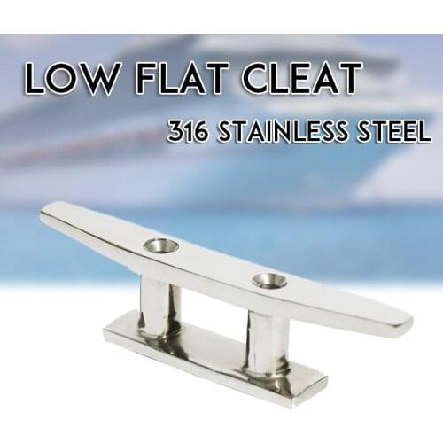 316 Stainless Steel 4" 5" 6" 8" Low Flat Cleat Stainless Steel Marine Grade Sailing Boat Deck for All Chandlery Applications