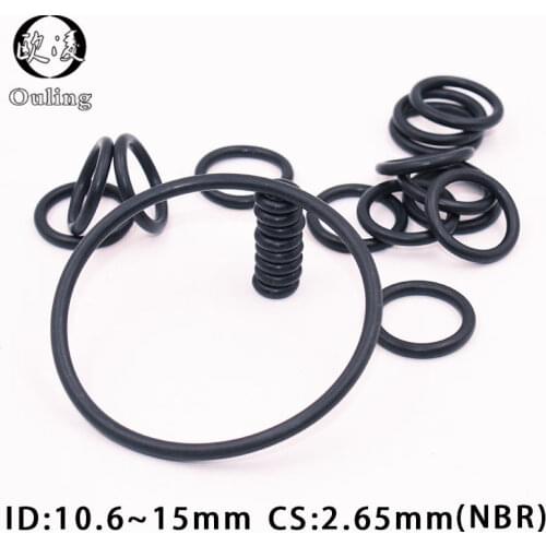 50PCS/lot Rubber Ring NBR Sealing O-Ring 2.65mm Thickness ID10.6/11.2/11.8/12.5/13.2/14/15mm Nitrile O Ring Seal Gasket Rings