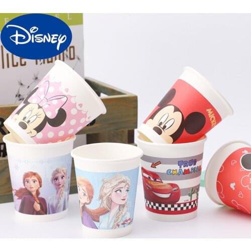 50 Pcs/set Disney Mickey Mouse Minnie Frozen Elsa Cars Lightning McQueen Disposable Paper Cup Birthday Environmentally Tableware