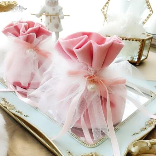 50pcs lot Creative elegant Birthday Party Anniversary Favors Bridal shower party Wedding return gifts bag Engagement favor bags