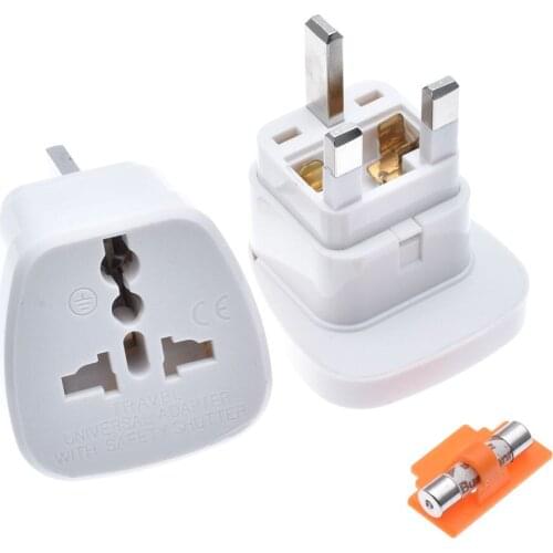 UK Travel Adapter with Fuse.Universal AC Plug to BS1363A plug,IEC Type G UK plug to worldwide Outlet receptacle