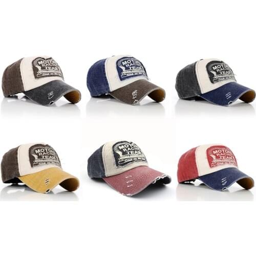 Unisex Retro Baseball Cap Spring Women Men Casual Snapback Hat Washed Cotton Dad Hat Grinding Vintage Letter Sun Hat