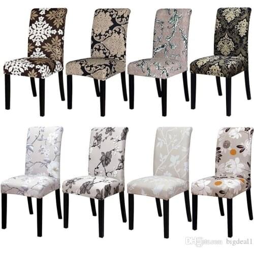 Printing Chair Cover Elastic seat chair covers for Restaurant Dining banquet hotel Christmas home decoration gift
