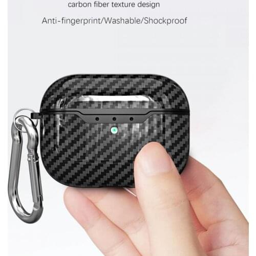 Carbon Fiber Skin Case For Apple AirPods 3 Pro Wireless Earphones Carbon Fiber Shell Cover Airdots Case Anti-Drop Protecter Case