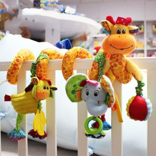 Baby Toys 0-12 Months Giraffe Elephant Lion Animal Baby Toys For Baby Stroller Soft Plush Rattles Toys Bed Bell For Baby Bed