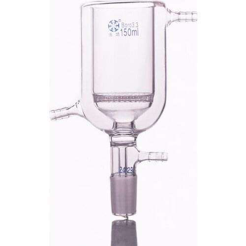 Double layer filter funnel with glass board,Capacity 150ml,Joint 24/29,Mezzanine with glass plate bush funnel,Laser drilling