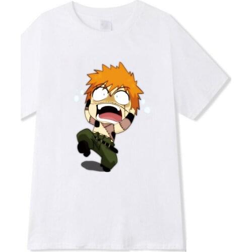 Harajuku T Shirt Anime BLEACH T-shirt Funny Cartoon Graphic O-neck Short Sleeved Vintage Chic Tee Tops