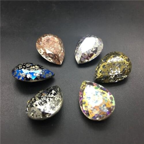 Crystal Patina 13X18mm 10x14mm Teardrop Crystal Fancy Stone K9 Glass Droplet Beads Quality Jewelry Making