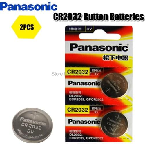 PANASONIC 2Pcs original brand new battery cr2032 3v button cell coin batteries for remote watch computer electronic cr 2032