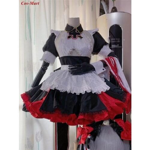 Hot Game Azur Lane Prinz Eugen Cosplay Costume Lovely Maid Dress Unisex Ball Activity Party Role Play Clothing Custom-Make Any
