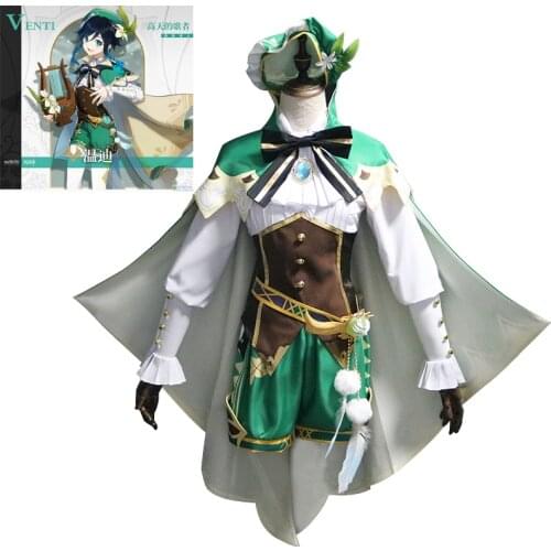 Genshin Impact Venti Cosplay Costume Uniform Outfit Halloween Carnival Cosplay Costume Accessories