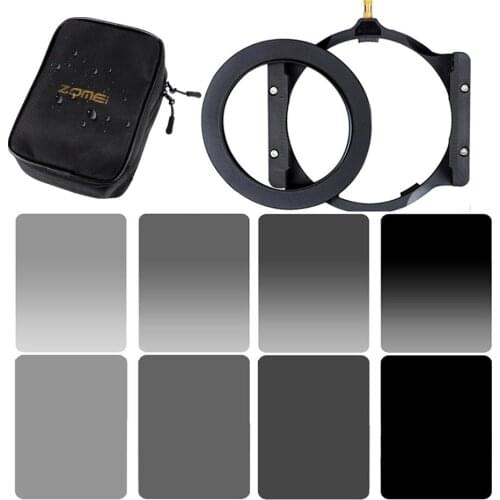 Zomei 150*100mm GND ND2 ND4 ND8 ND16 Neutral Density Square Filter+filter Holder 16 Slots Case Adapter Ring 67mm 72mm 77mm 82mm