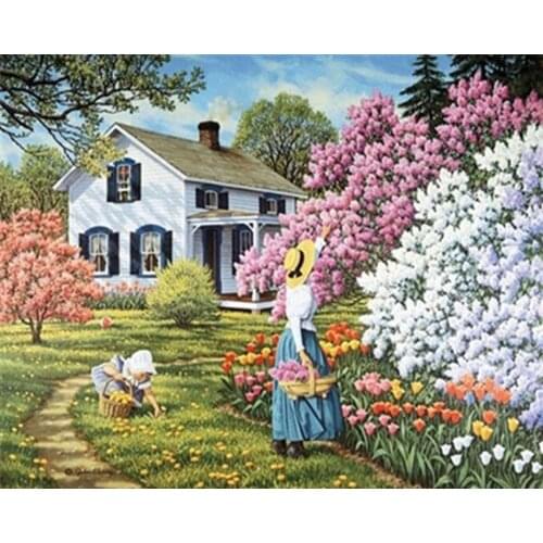 L11116 11CT/14CT/18CT/25CT/28CT oil scenery patterns Counted Cross Stitch DIY Cross Stitch Kits Embroidery Needlework Sets