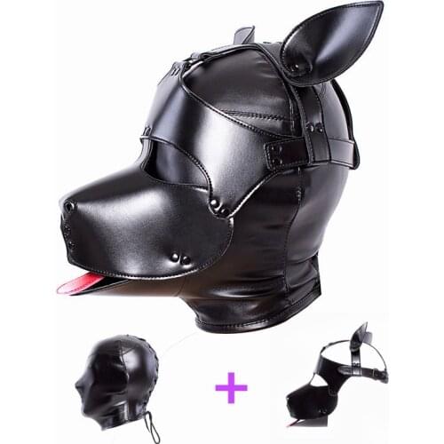 Brand New Erotic Leather Role Play Dog Mask with Ears for Fetish Bdsm Bondage Puppy Cosplay Party Flirting Adults Games Sex Toys